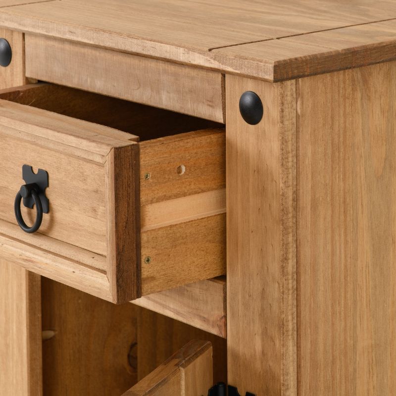 (SECONIQUE) 2 Draw, Brown, Waxed Pine, Petite, Bedside Table - yofurn