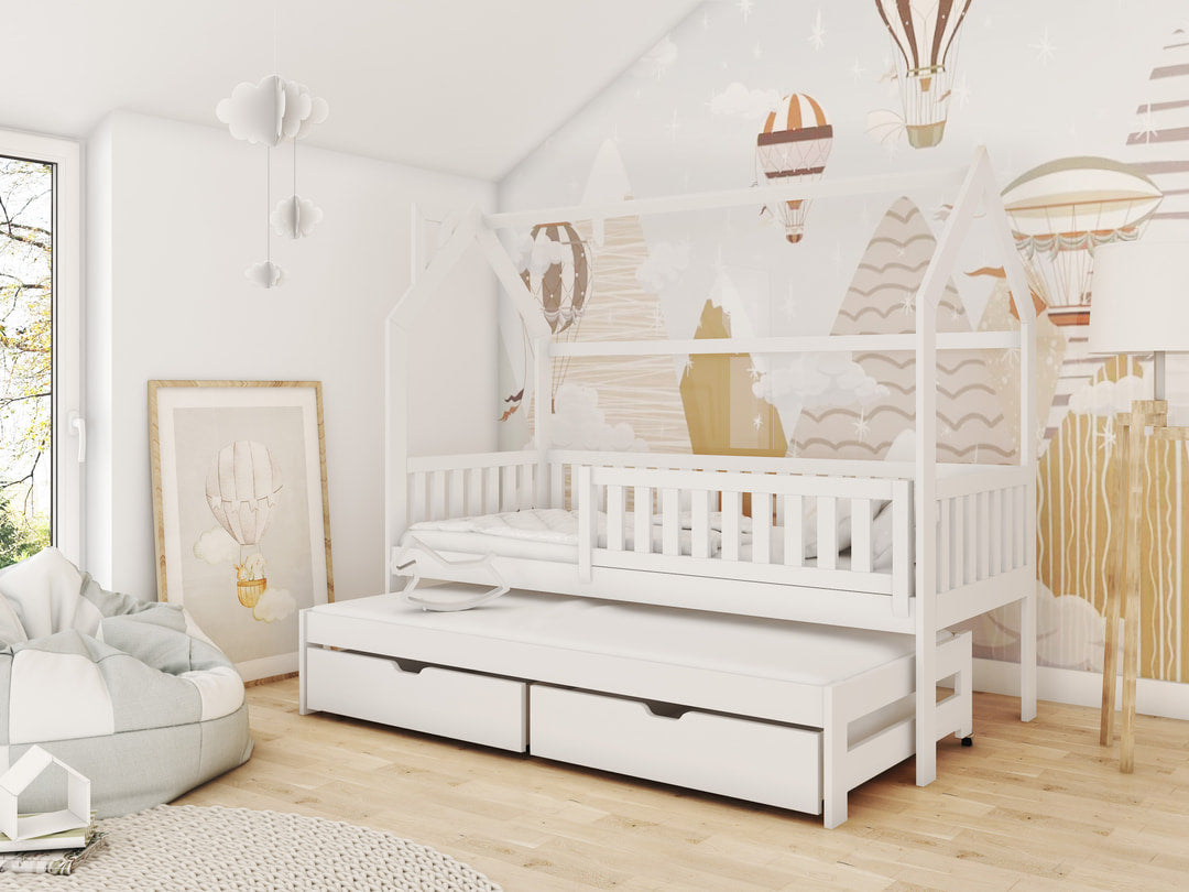 Wooden Single Bed Monkey With Trundle