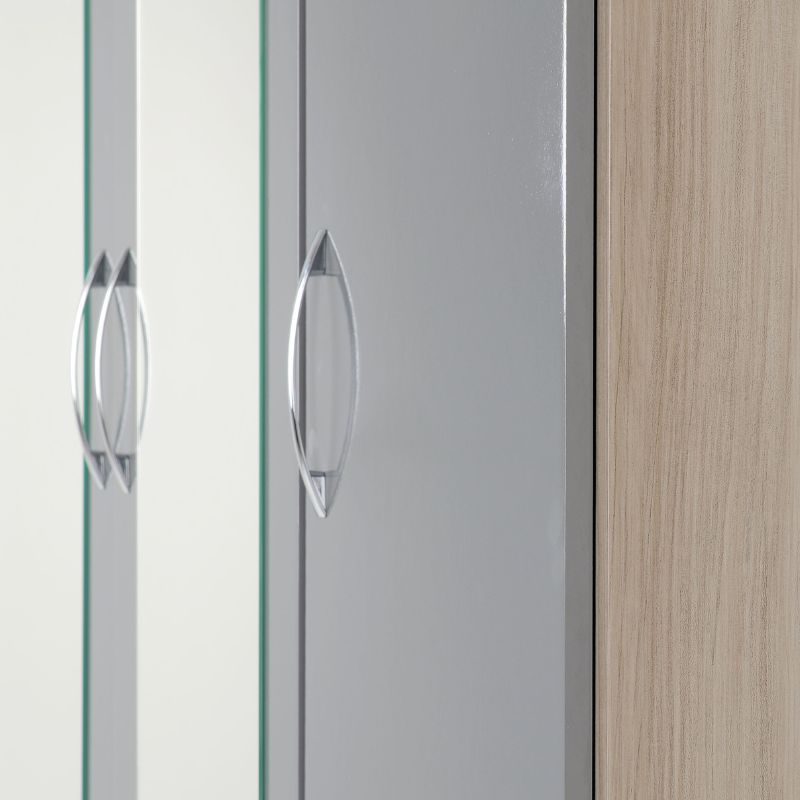 (SECONIQUE) 3 Door, 2 Draw, Mirror Door , Wardrobe by Nevada - yofurn