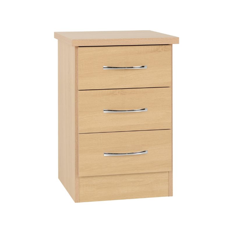 SECONIQUE, Nevada, 3 Draw, Bedside Table - yofurn
