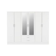 (SECONIQUE) 6 Door, 2 Draw, 2 Door, Mirror Door, Wardrobe by Nevada - yofurn