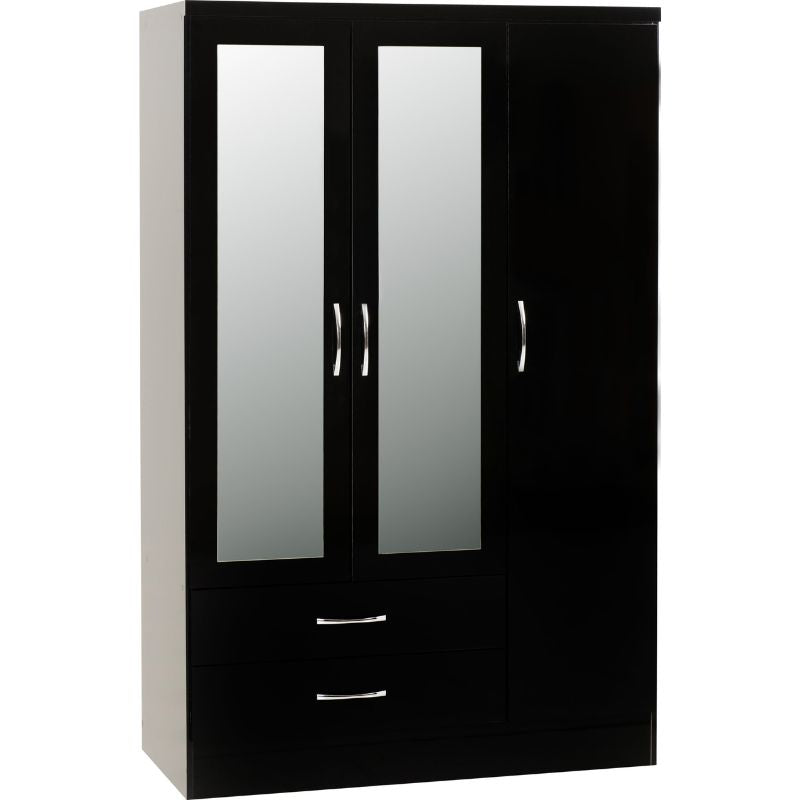 (SECONIQUE) 3 Door, 2 Draw, 2 Mirror Door - Wardrobe, 5 Draw -Chest Drawer, 2, 3 Draw -Bedside Table, Set by Nevada - yofurn