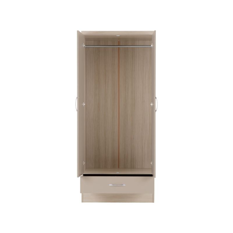 SECONIQUE, Nevada, 2 Door, 1 Draw, Gloss, Wardrobe - yofurn