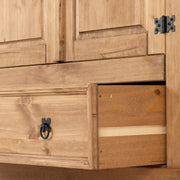 (SECONIQUE) 2 Door, 1 Draw, Brown, Waxed Pine, Wardrobe - yofurn