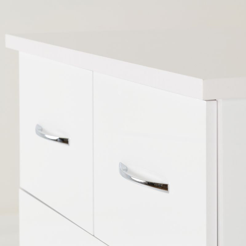 SECONIQUE, Nevada, 5 Draw, Gloss, Chest Drawer - yofurn