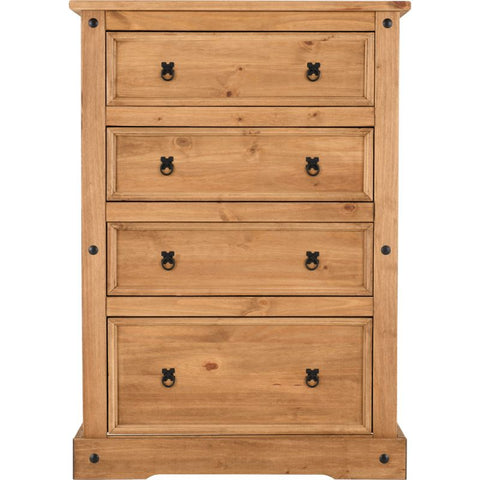 (SECONIQUE) 4 Draw, Brown, Chest Drawer - yofurn