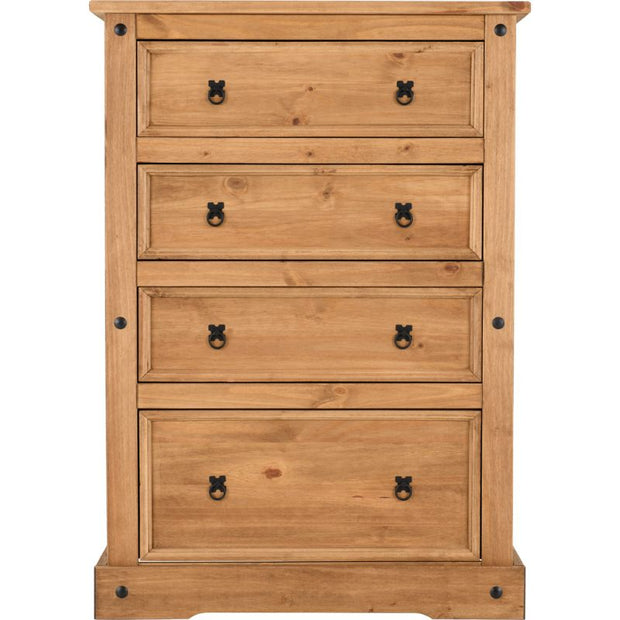 (SECONIQUE) 4 Draw, Brown, Chest Drawer - yofurn