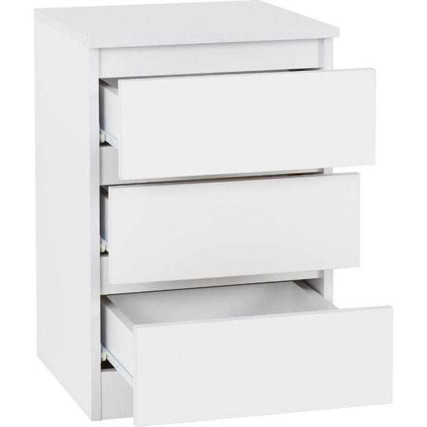 SECONIQUE, Malvern, 3 Draw, Bedside Table - yofurn