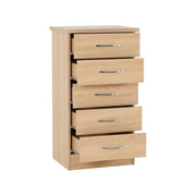 SECONIQUE, Nevada, 5 Draw, Narrow, Chest Drawer - yofurn