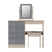 (SECONIQUE) Gloss, 4 Draw, Mirror Stand, Stool, Dressing Table by Nevada - yofurn