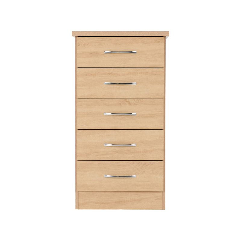 SECONIQUE, Nevada, 5 Draw, Narrow, Chest Drawer - yofurn