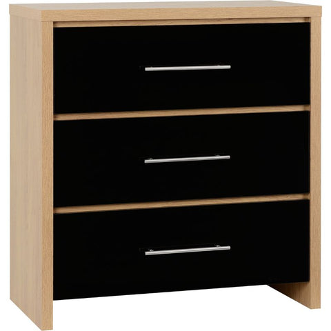 (SECONIQUE) Gloss, 2 Door - Wardrobe, 3 Draw - Chest Drawer, 1 Draw - Bedside Table, Set by Seville - yofurn