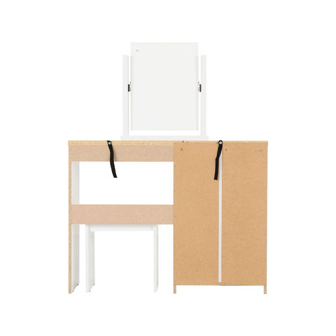 (SECONIQUE) Gloss, 4 Draw, Mirror Stand, Stool, Dressing Table by Nevada - yofurn