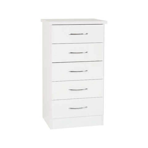 SECONIQUE, Nevada, 5 Draw, Narrow, Chest Drawer - yofurn