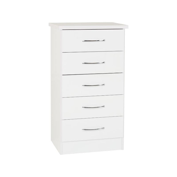 SECONIQUE, Nevada, 5 Draw, Narrow, Chest Drawer - yofurn