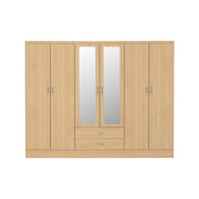 (SECONIQUE) 6 Door, 2 Draw, 2 Door, Mirror Door, Wardrobe by Nevada - yofurn