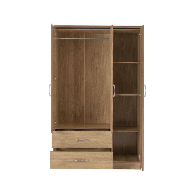 (SECONIQUE) 3 Door, 2 Draw, Mirror Door , Wardrobe by Nevada - yofurn