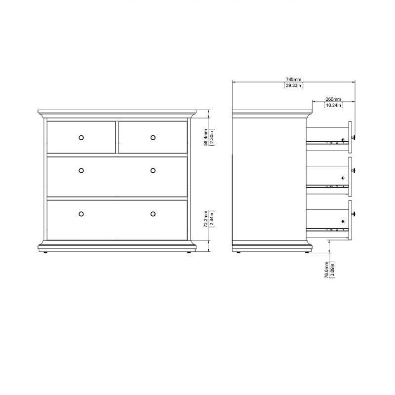 (FURNITURE TO GO) 4 Draw, Chest Drawer by Paris - yofurn