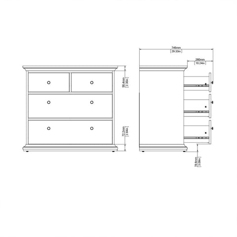 (FURNITURE TO GO) 4 Draw, Chest Drawer by Paris - yofurn