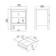 (FURNITURE TO GO) 2 Draw, Bedside Table by Barcelona - yofurn