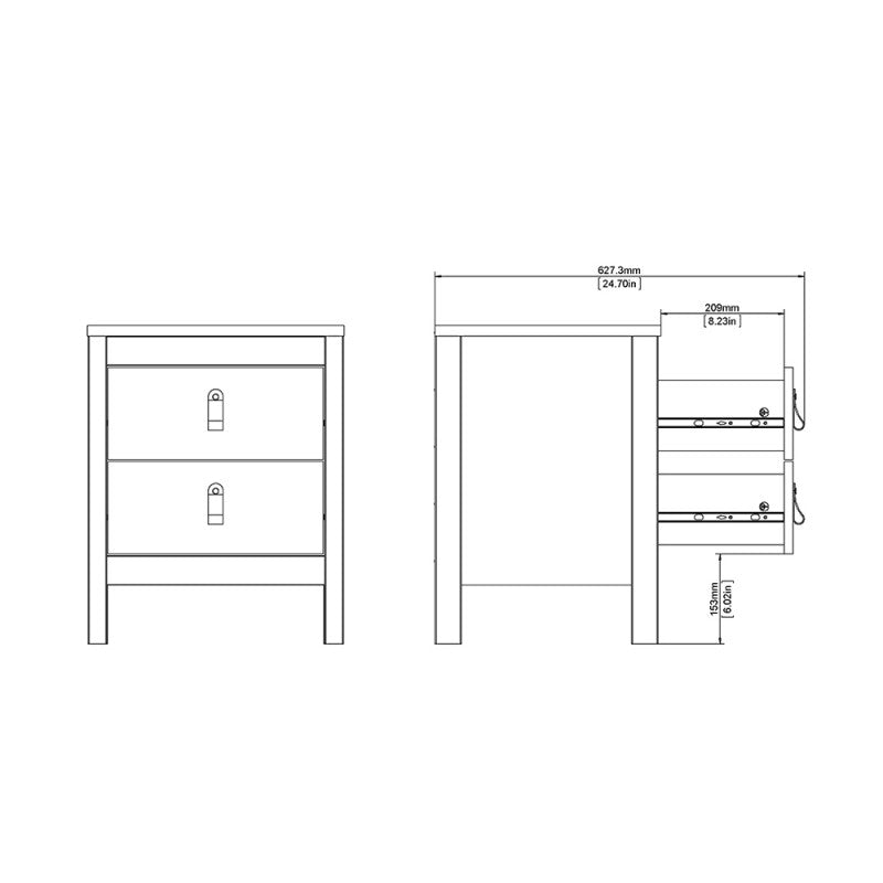 (FURNITURE TO GO) 2 Draw, Bedside Table by Barcelona - yofurn