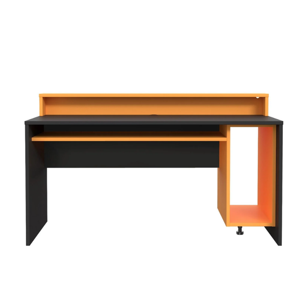 Orange & Black Computer Gaming Desk with Colour Changing LED Lights by Flair