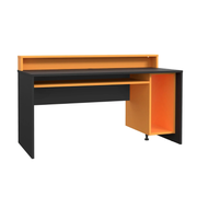 Orange & Black Computer Gaming Desk with Colour Changing LED Lights by Flair