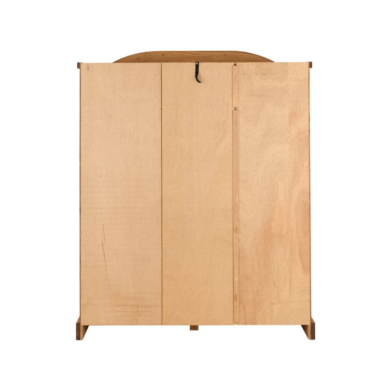 (SECONIQUE) 3 Door, Brown, Waxed Pine, Wardrobe - yofurn