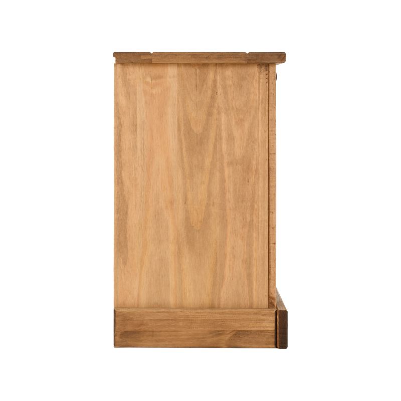 (SECONIQUE) 3 Draw, Brown, Waxed Pine, Bedside Table - yofurn