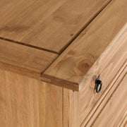 (SECONIQUE) 3 Draw, Brown, Waxed Pine, Chest Drawer - yofurn