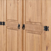 (SECONIQUE) 4 Door, Brown, Waxed Pine, Wardrobe - yofurn