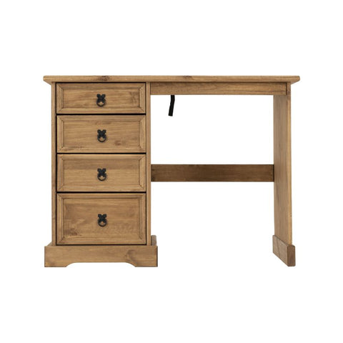 (SECONIQUE) 4 Draw, Brown, Waxed Pine, Dressing Table - yofurn