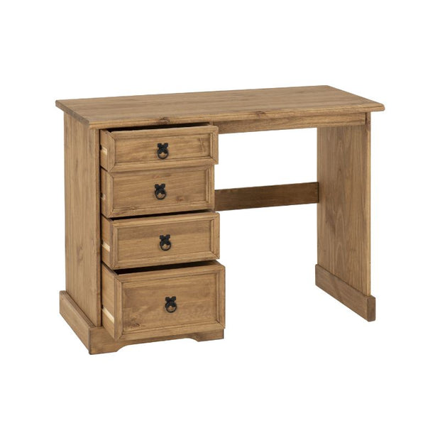 (SECONIQUE) 4 Draw, Brown, Waxed Pine, Dressing Table - yofurn