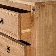 (SECONIQUE) 6 Draw, Brown, Waxed Pine, Chest Drawer - yofurn