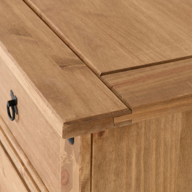 (SECONIQUE) 6 Draw, Brown, Waxed Pine, Chest Drawer - yofurn