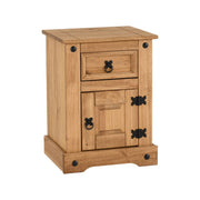 (SECONIQUE) 2 Draw, Brown, Waxed Pine, Petite, Bedside Table - yofurn