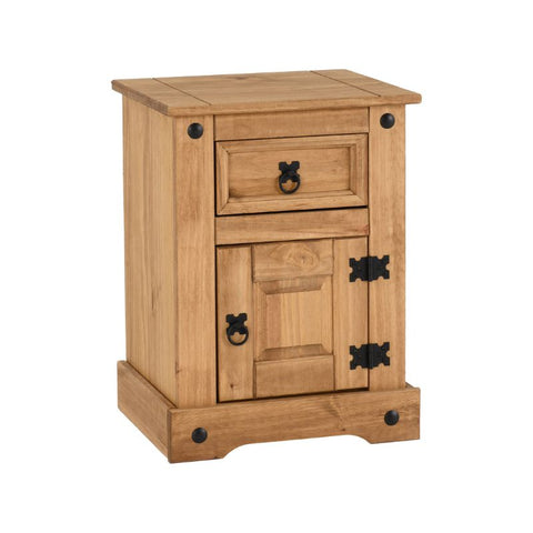 (SECONIQUE) 2 Draw, Brown, Waxed Pine, Petite, Bedside Table - yofurn