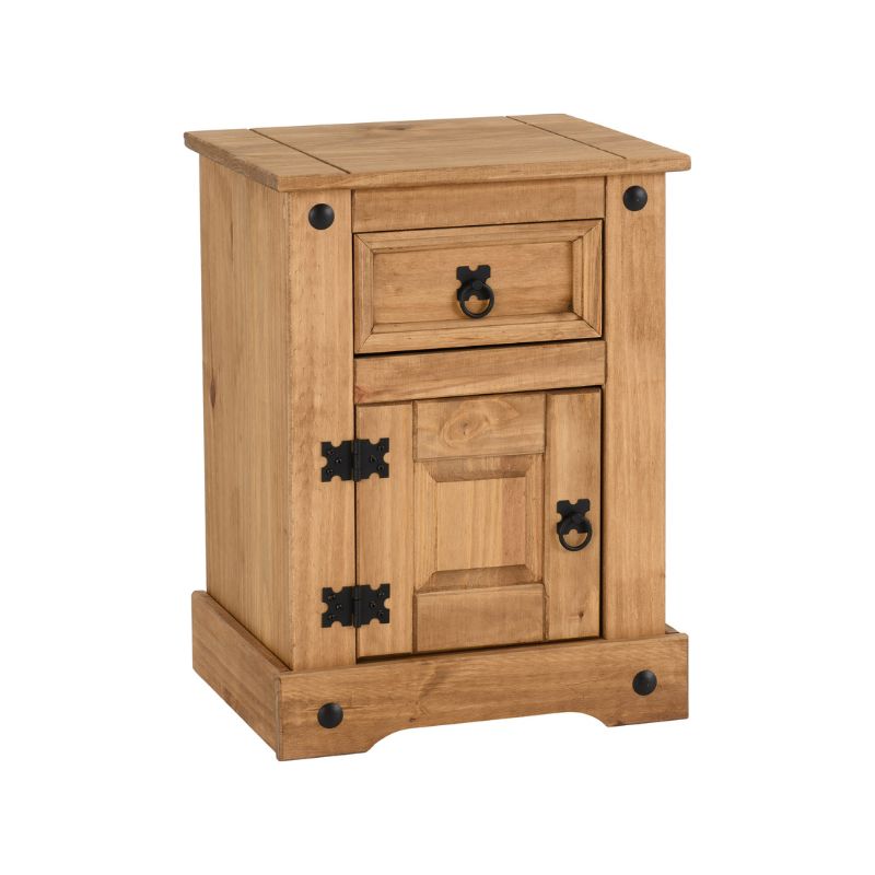 (SECONIQUE) 2 Draw, Brown, Waxed Pine, Petite, Bedside Table - yofurn