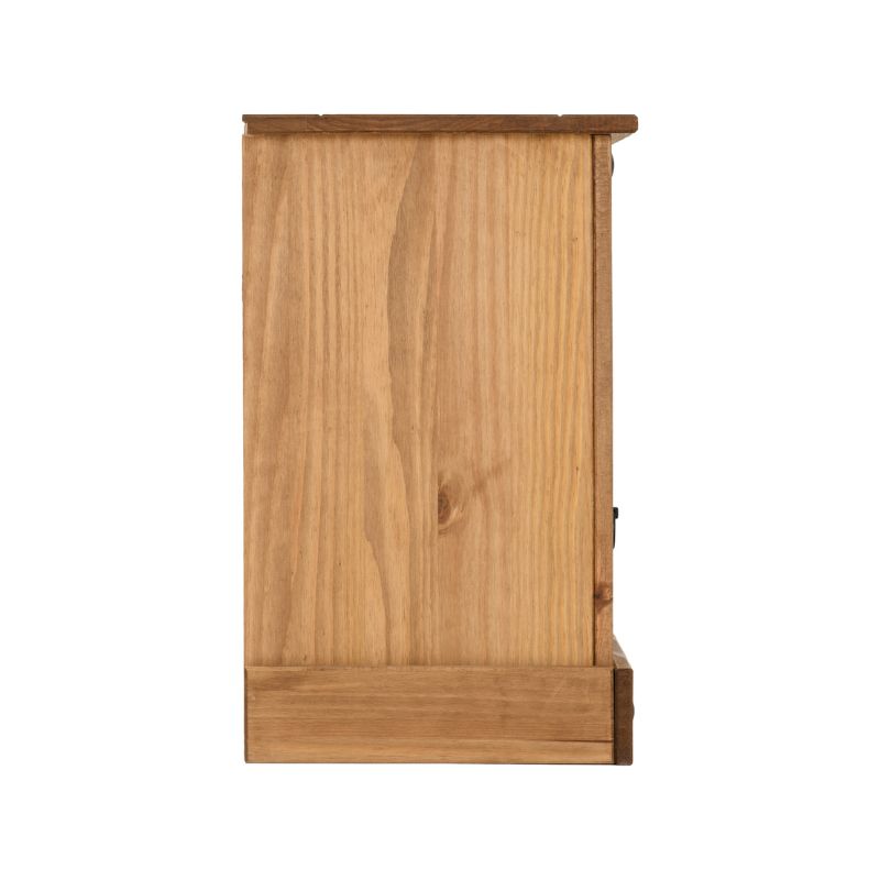 (SECONIQUE) 2 Draw, Brown, Waxed Pine, Petite, Bedside Table - yofurn