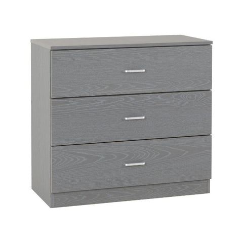 SECONIQUE, Felix, 3 Draw, Grey, Chest Drawer - yofurn