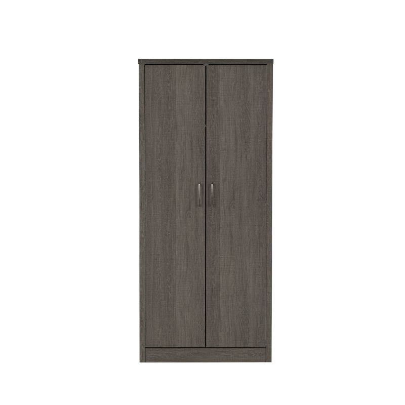 SECONIQUE, Lisbon, 2 Door, Black, Wood Grain, Wardrobe - yofurn