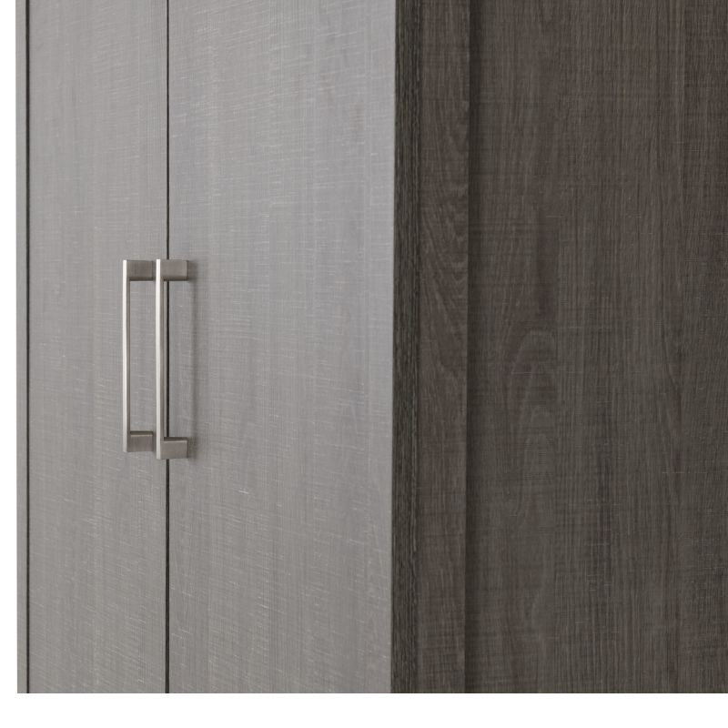 SECONIQUE, Lisbon, 2 Door, Black, Wood Grain, Wardrobe - yofurn