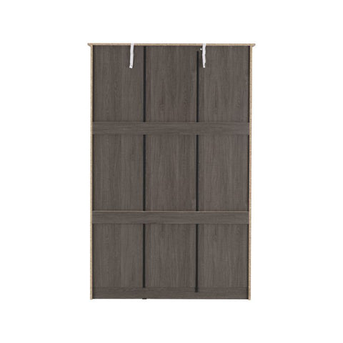 SECONIQUE, Lisbon, 3 Door, Black, Wood Grain, Wardrobe - yofurn