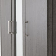 SECONIQUE, Lisbon, 3 Door, Black, Wood Grain, Wardrobe - yofurn