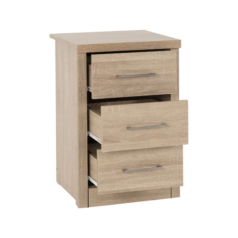 SECONIQUE, Lisbon, 3 Draw, Bedside Table - yofurn