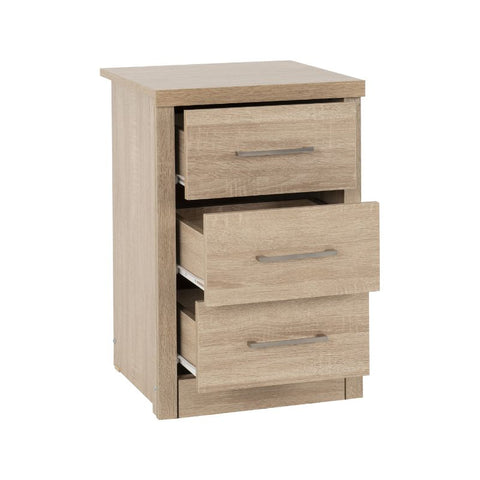 SECONIQUE, Lisbon, 3 Draw, Bedside Table - yofurn