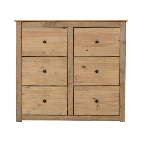 SECONIQUE, Panama, 6 Draw, Natural Wax, Chest Drawer - yofurn