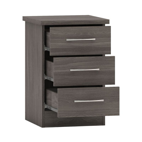 SECONIQUE, Nevada, 3 Draw, Bedside Table - yofurn