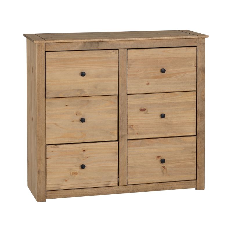 SECONIQUE, Panama, 6 Draw, Natural Wax, Chest Drawer - yofurn