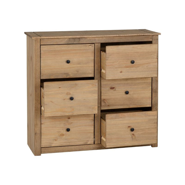 SECONIQUE, Panama, 6 Draw, Natural Wax, Chest Drawer - yofurn